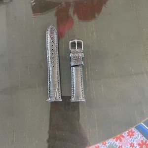 NWOT Michele Dark Grey Metallic Alligator Watch Band
